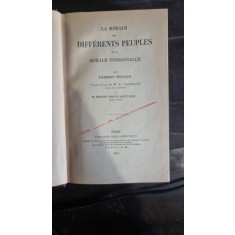 Herbert Spencer - La Morale des Differents peuples et la morale personnelle
