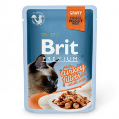 Hrana umeda pentru pisici Brit Premium Delicate, Curcan in Sos, 24x85g