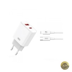 Incarcator Retea Cu Cablu Lightning XO Design CE12 20W 3A 1 x USB-A - 1 x USB-C Alb