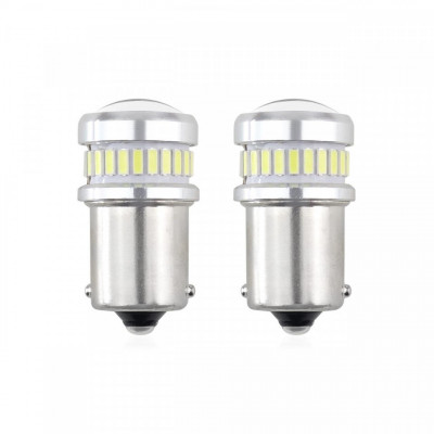 Set becuri auto cu LED CANBUS compatibil P21 R5W/R10W 30 SMD Alb 12V/24V, foto