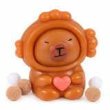 Cumpara ieftin Jucarie antistres squishy maro 7,5 x 6,5 cm, Capybara cu inimioara