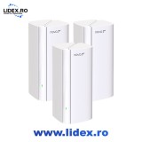 Sistem Mesh Wireless TENDA Nova EE3 Pro BE3600, Wi-Fi 7, Dual Band 688 + 2882 Mbps, 3 buc, alb
