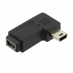 Adaptor mini USB mama, mini USB tata, la 90 grade foto