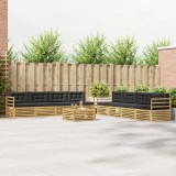 vidaXL Set de canapele de exterior cu pernă 9 pcs Lemn Solid de Acacia 3390227