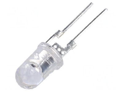 LED 5mm roșie 22000-25000mcd 40&amp;deg; convex - lumina intensă pentru proiecte electronice foto