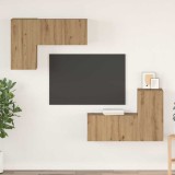 Set comodă TV cu raft Pe perete 4 pcs stejar artizanal 60 x 30 x 30 cm