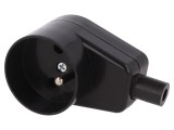 Conector Alimentare AC Mamă 2P PE 250V 16A Negru