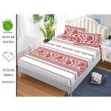Cumpara ieftin Husa De Pat Cu Elastic Model Traditional + 2 Fete De Perna Pentru Pat Dublu - SIPRG-230