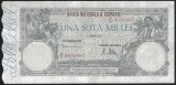 ROMANIA 100000 / 100.000 LEI 1946 - 20 decembrie , filigran orizontal [7] P - 58a.5