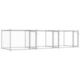 Cumpara ieftin Cusca pentru caini cu usi, gri, 6x2x1,5 m, otel galvanizat