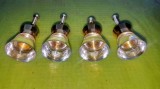 F934-Set 4 manere pt. mobilier moderne metal aurit cu sticla plastefiata.