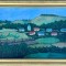 Mircea Popescu Tablou Peisaj Satul Bucovinean pictura ulei inramata 43x58cm