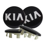 Set 4 Capace Jante Aliaj KIA 58mm, Negru