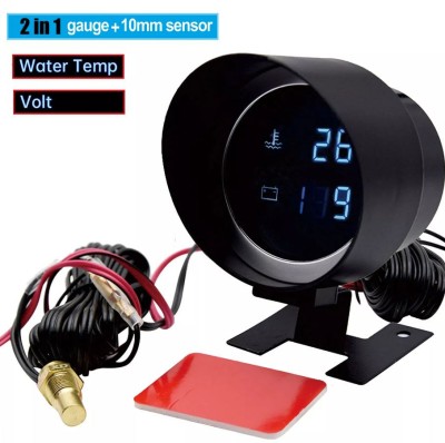 Ceas indicator temperatura apa tensiune baterie cu alarma auto moto camion barca tractor foto