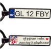 Breloc Personalizat Numar Auto Autohelix MSA - Text Personalizabil, Cutie Inclusa, 5.5cm Lungime