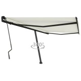VidaXL Copertină autonomă retractabilă manual, crem, 450x300 cm