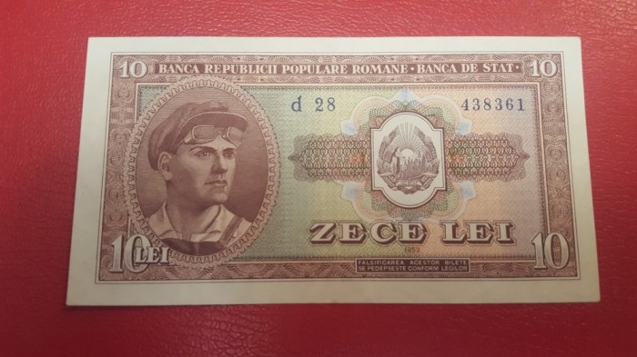 10 lei 1952 UNC
