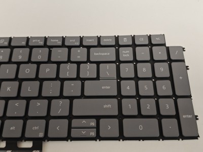 Tastatura Laptop, Dell, Vostro 7510, P106F, P106F002, iluminata, gri deschis, layout US foto