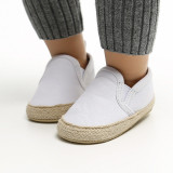 Pantofiori albi tip mocasini (Marime Disponibila: 3-6 luni (Marimea 18