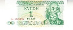 B11 1 - Bancnota foarte veche - Transnistria - 1 rubla - 1994