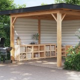 VidaXL Dulapuri de bucătărie de exterior, 3 buc., lemn masiv de pin