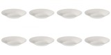 Set Farfurii 8 piese, Farfurii Adanci, Portelan, Albe, diametru 22.5 cm