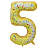 Balon din Folie Metalizata Cyrax, Multicolor Cifra 5