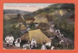 AMS % - VEDERE LA TARA ,, RUMANISCHE LANDSCHAFT &rdquo; SATUL ROMANESC- NECIRCULATA, animata, PORT POPULAR