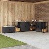 VidaXL Raft de depozitare pentru bucătărie cu raft Negru Oţel 874961