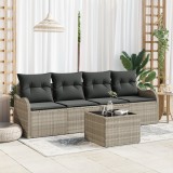 Set de canapea de grădină vidaXL cu perne gri deschis, ratan, Canapea de grădină vidaXL cu perne gri deschis, ratan pentru 2 persoane