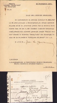 A1055 Act și chitanță Fond &amp;bdquo;Obolul Crucii&amp;rdquo;, 1937, Biserica Ortodoxă Rom&amp;acirc;nă foto