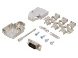 Conector D-Sub 9 pini tată unghiular lipire pe cablu negru ENCITECH