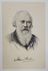 JOHANNES BRAHMS ( 1833 - 1897 ) , COMPOZITOR GERMAN , PORTRET SI ...