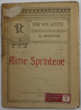 RIME SPRINTENE de M. SEVASTOS , 1920 , PREZINTA URME DE UZURA