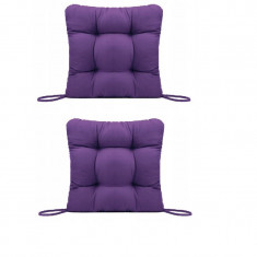 Set Perne decorative pentru scaun de bucatarie sau terasa, dimensiuni 40x40cm, culoare Mov, 2 bucati/set