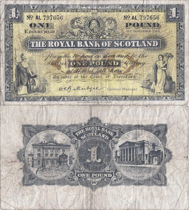 1956 (1 IX), 1 pound (P-324b.1) - Scoția!