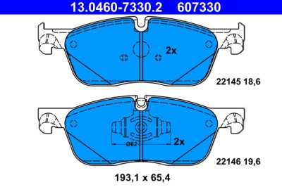 ATE 13.0460-7330.2 set placute frana,frana disc foto