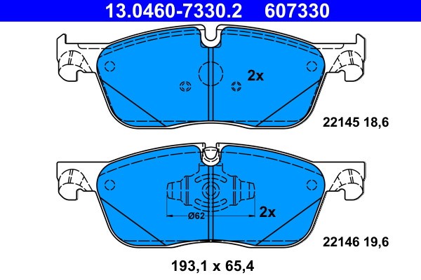 ATE 13.0460-7330.2 set placute frana,frana disc