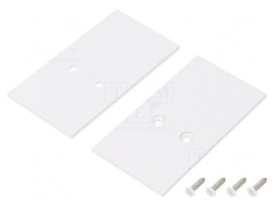 Set 2 Obturatoare Albe pentru Profil LED, Oțel 33.4x62.3x2mm foto