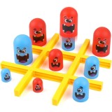 Joc Interactiv Tic Tac Toe Gobble, 18 Piese, 2 Jucatori, Joc Educativ de Strategie si Logica pentru Copii +3 Ani, 21.5 x 4 x 10 cm, Albastru Rosu
