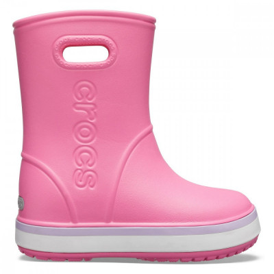 Cizme Crocs Kids&amp;#039; Crocband Rain Boot Roz - Pink Lemonade/Lavender foto