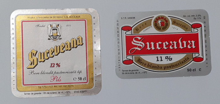 Etichete Bere Suceava + Suceveana - Eticheta - 2 bucati (VEZI DESCRIEREA)