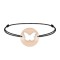Lolo - Bratara personalizata snur cu fluturas decupat din argint 925 placat cu aur roz