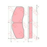 Set placute frana Trw GDB1610, parte montare : Punte fata