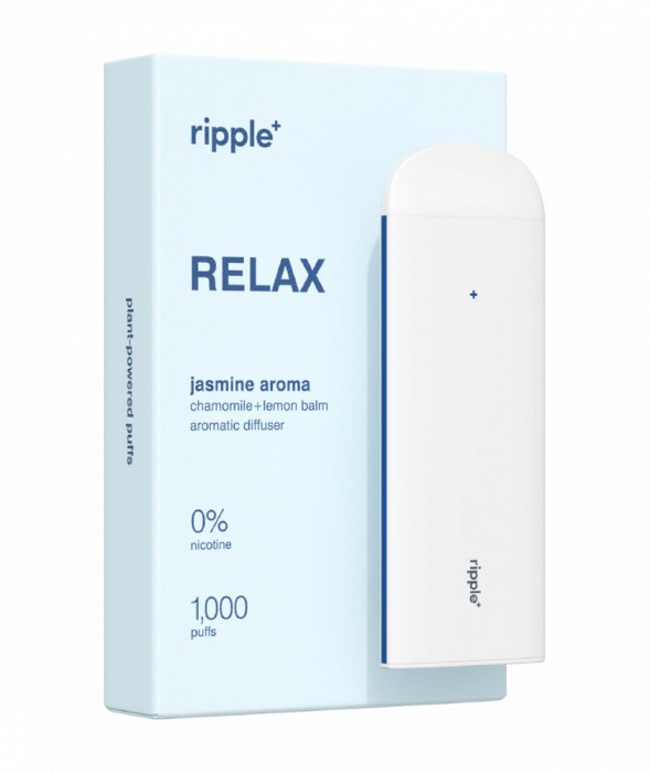 Tigara electronica, Ripple+, RELAX, Iasomie, fara nicotina, 1000 pufuri