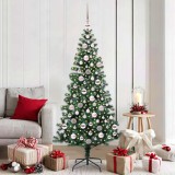 vidaXL Pom de Crăciun artificial pre-iluminat cu 300 LED Verde 180 cm 3396764