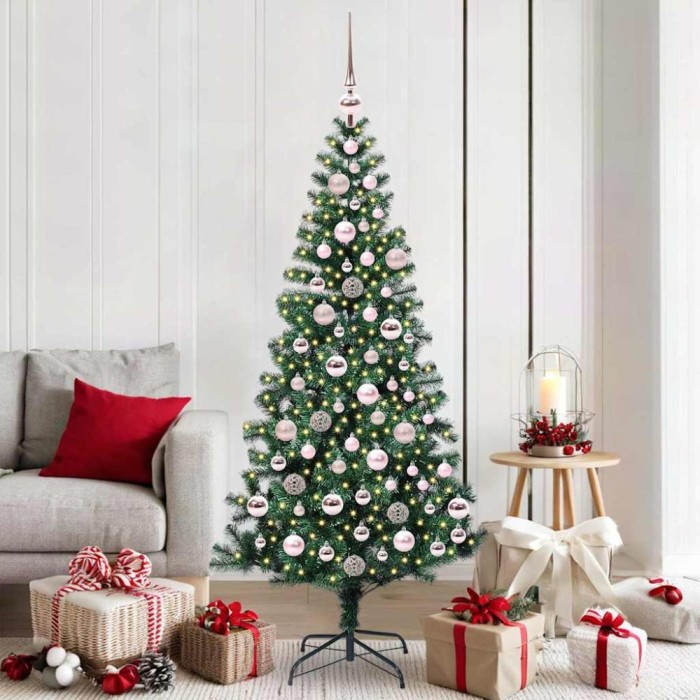 vidaXL Pom de Crăciun artificial pre-iluminat cu 300 LED Verde 180 cm 3396764