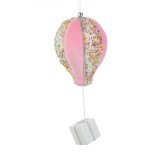 Ornament Brad Crăciun, Balon de Aer, Spumă, Cadou, Roz, Alb, 12x27cm, Oem