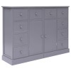 VidaXL Servantă cu 10 sertare, gri, 113 x 30 x 79 cm, lemn