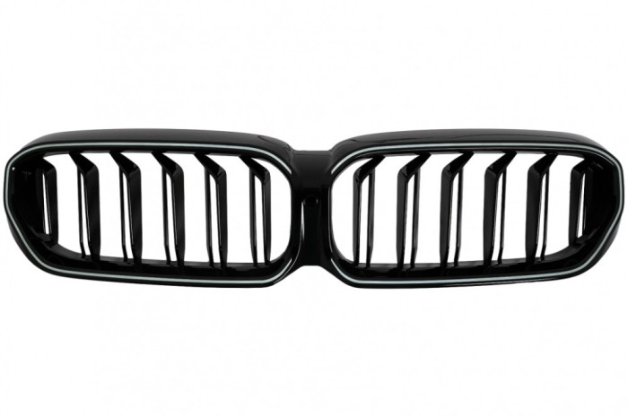 Grile Centrale cu LED BMW Seria 5 G30 G31 LCI (07.2020-2023) Negru Lucios Performance AutoTuning